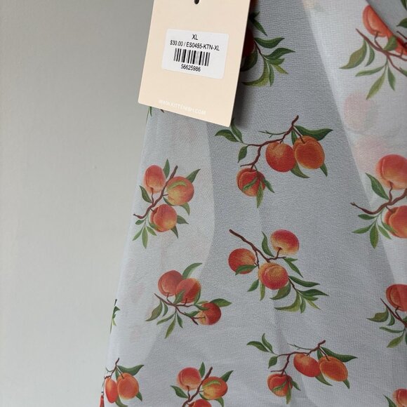 NWT Kittenish Sheer Swim Cover Up Peaches Women’s XL Resort Vacation. NWT FLAW! - Picture 6 of 10